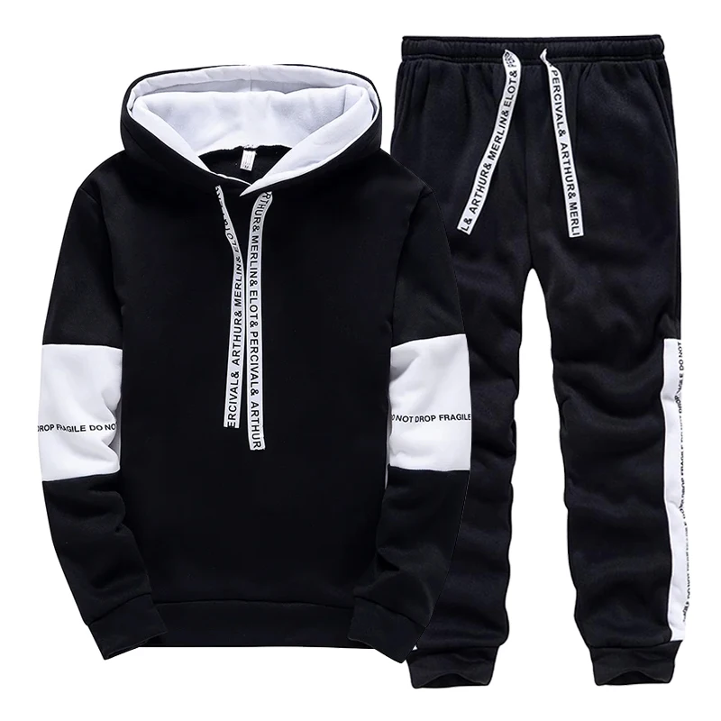 Men'S Fashion Hoodies - Ensemble de survêtement homme noir et