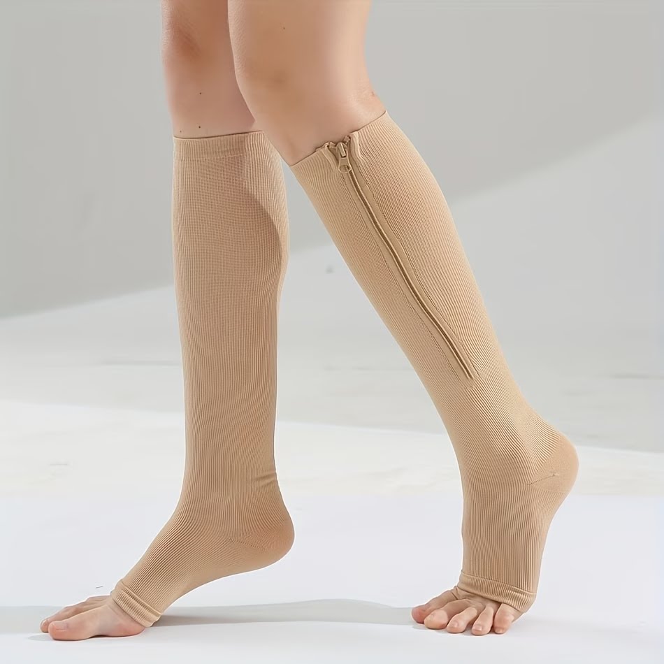 Mens Fashion Zip Up - Chaussettes de compression à fermeture éclair