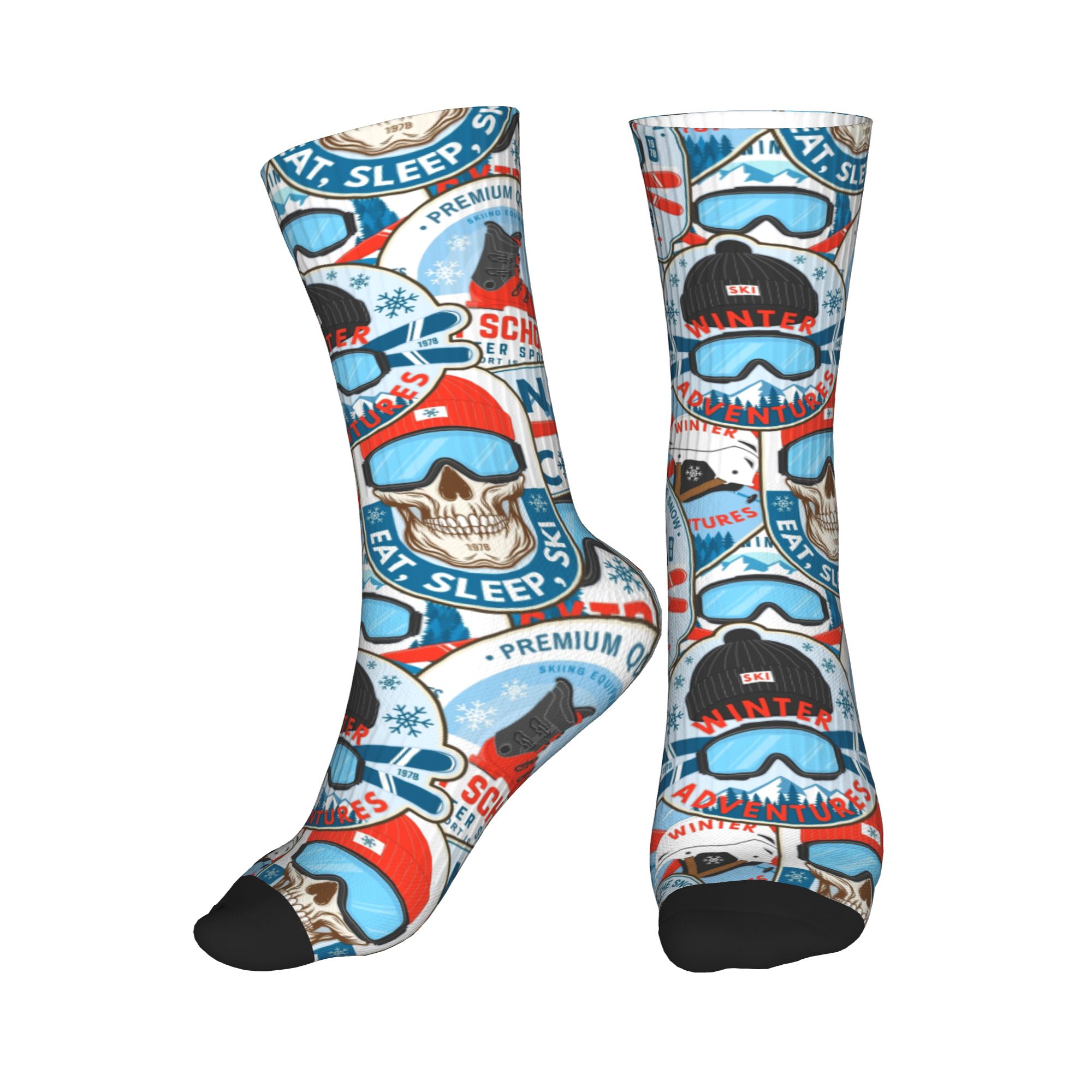 Mens Fashion Dress - Chaussettes vintage rouges et bleues à