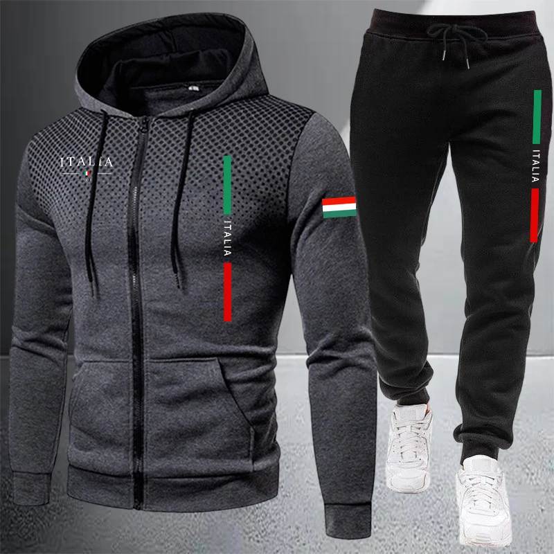 Mens Fashion Zip Up - Ensemble de survêtement décontracté pour homme