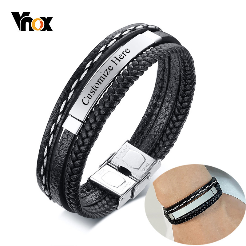 Men'S Fashion Quotes - Vnox Logo personnalisé nom citation graver