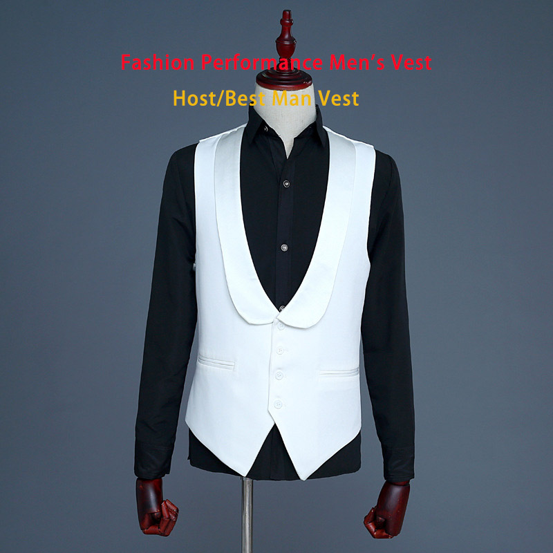 Men Fashion Photography - Gilet de Performance blanc à col