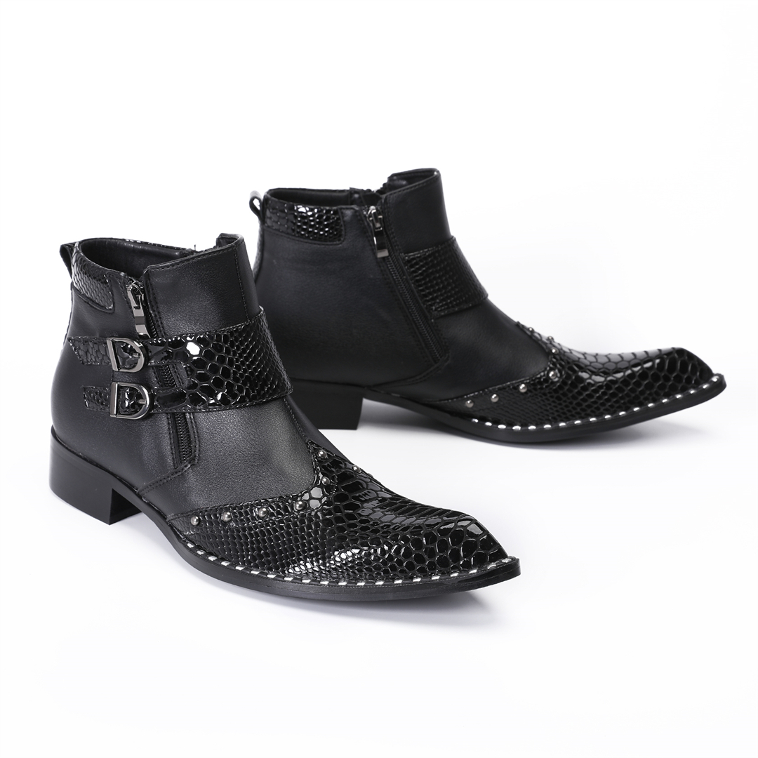 Mens Fashion Dress - Bottes de moto à bout pointu
