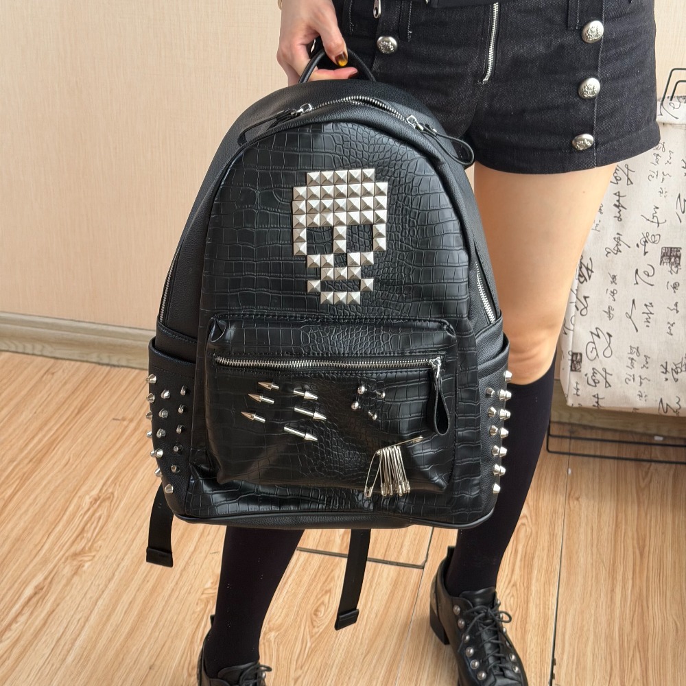 Mens Fashion Zip Up - Sac à dos original noir à