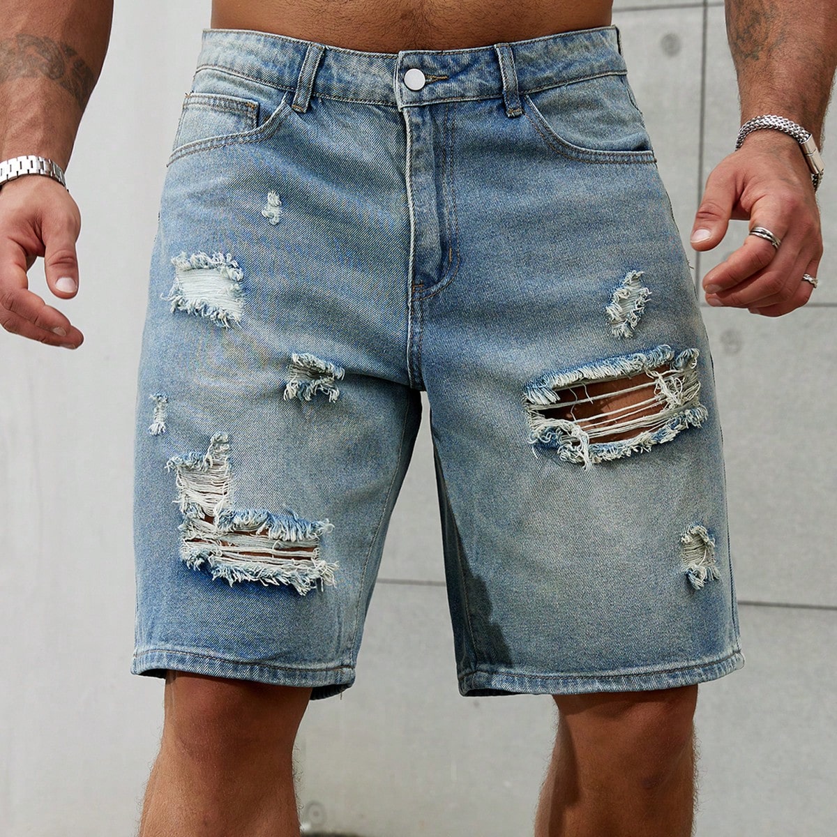 Men Fashion Jeans - Short en jean déchiré pour homme,