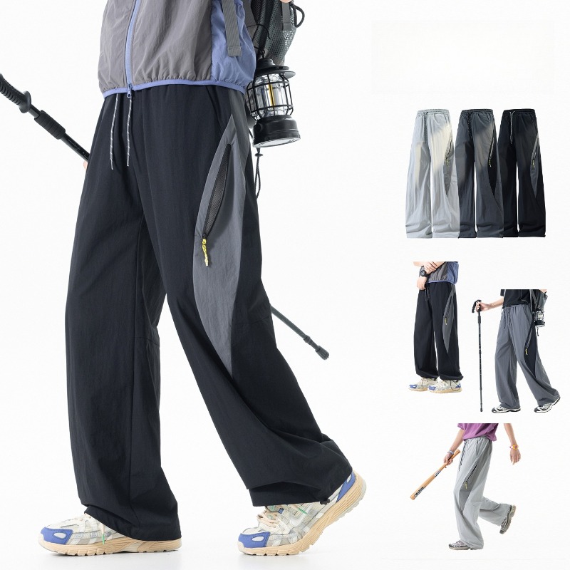 Cargo Jogger Pants - Pantalon unisexe en soie glacée, séchage