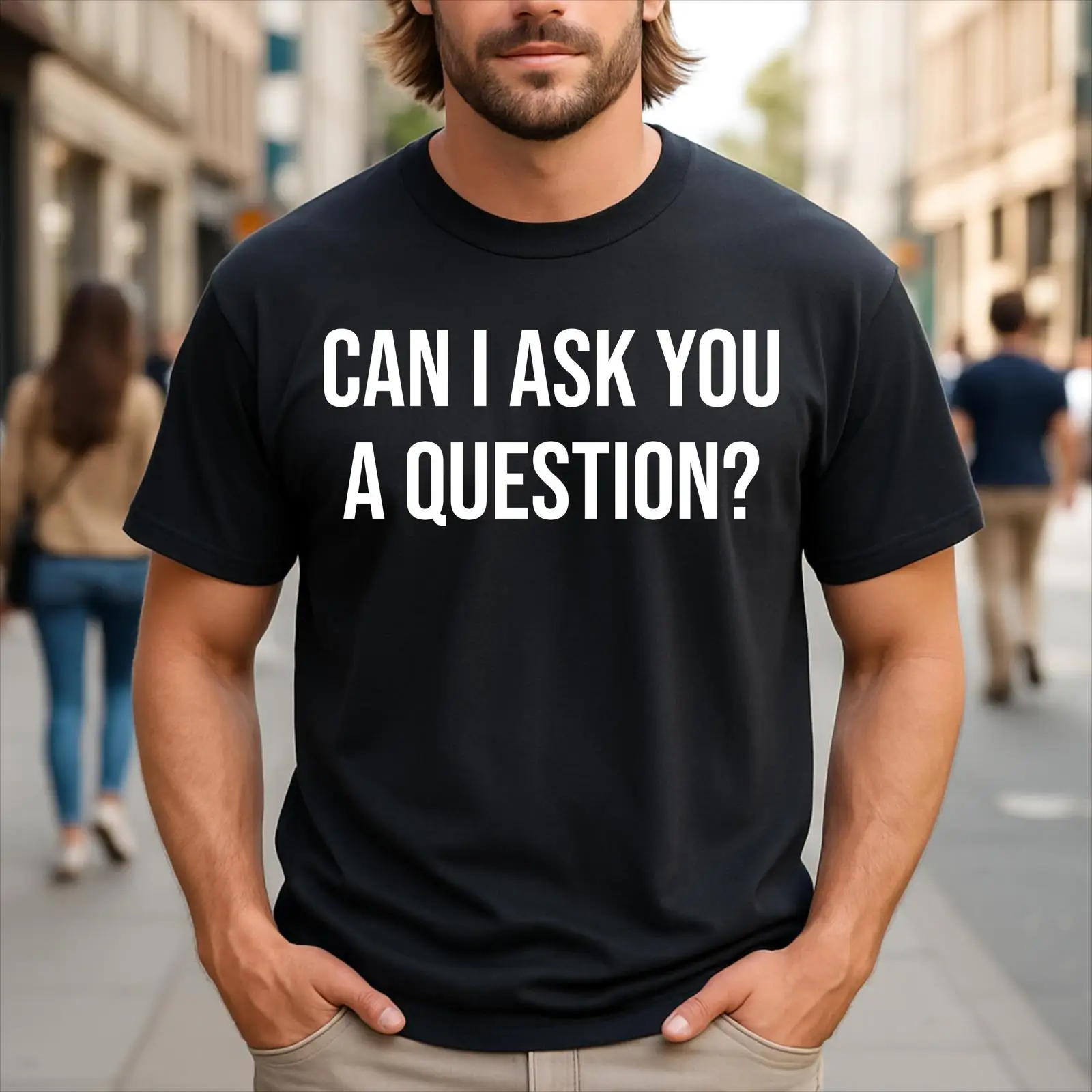Men'S Fashion Questions - T-shirt avec citation amusante « Peux-tu