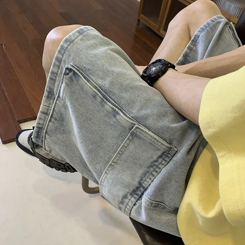 Mens Fashion Cargo Pants - Shorts cargo en jean coréens pour
