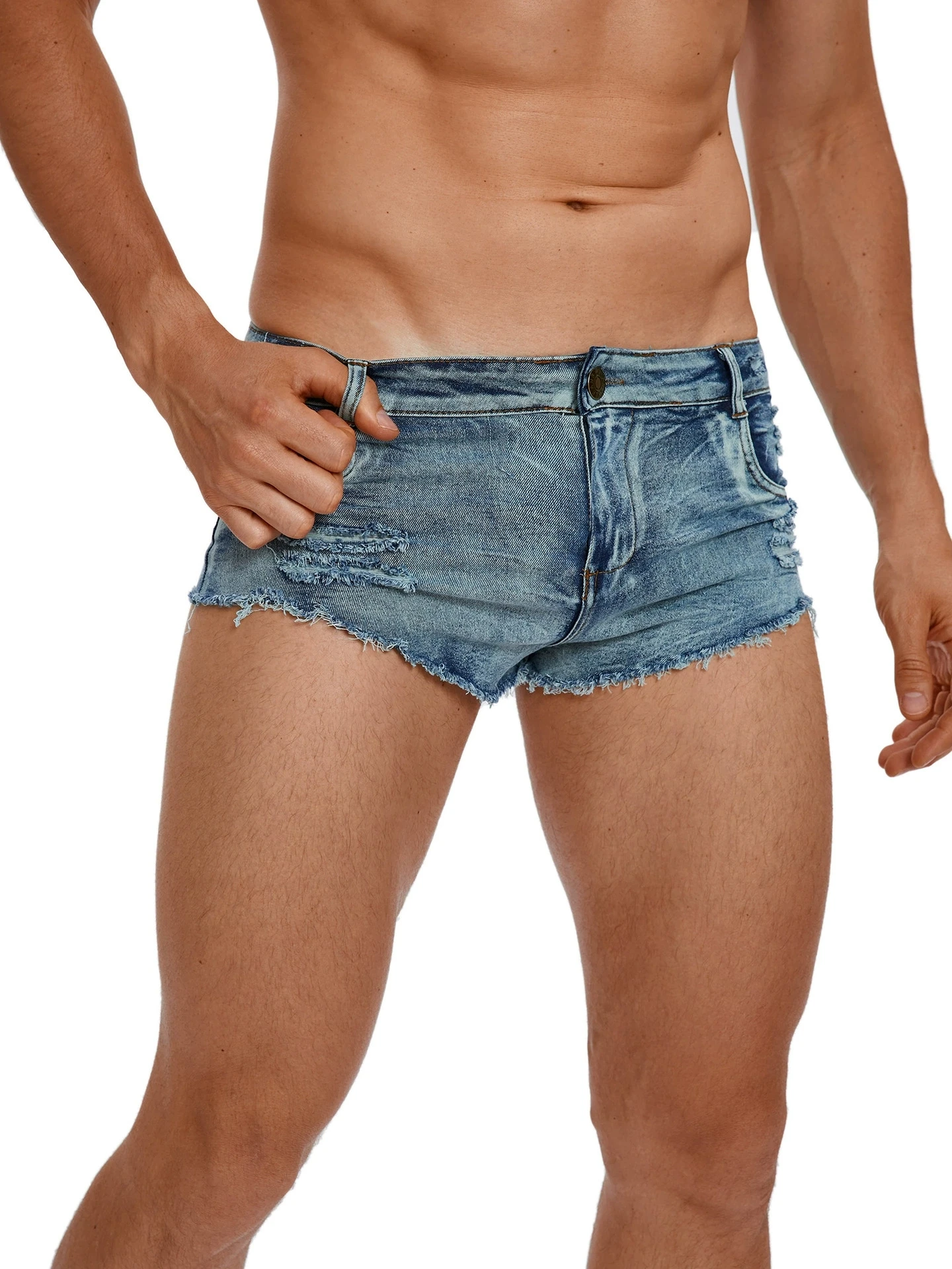 Men Fashion Jeans - Shorts en jean taille basse pour