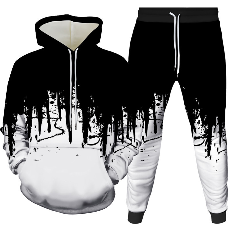 Men'S Fashion Hoodies - Peinture à l'encre 3D imprimé sweat