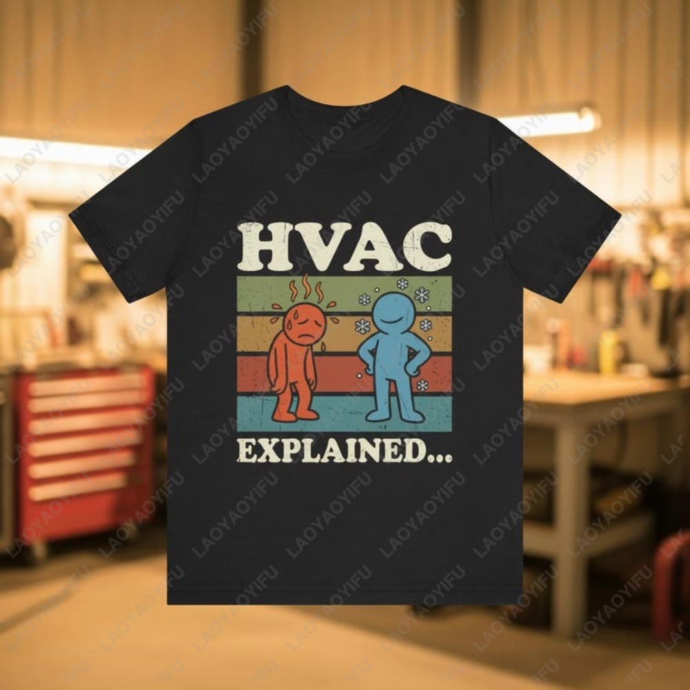 Men'S Fashion Explained - T-shirt drôle « HVAC Explained »