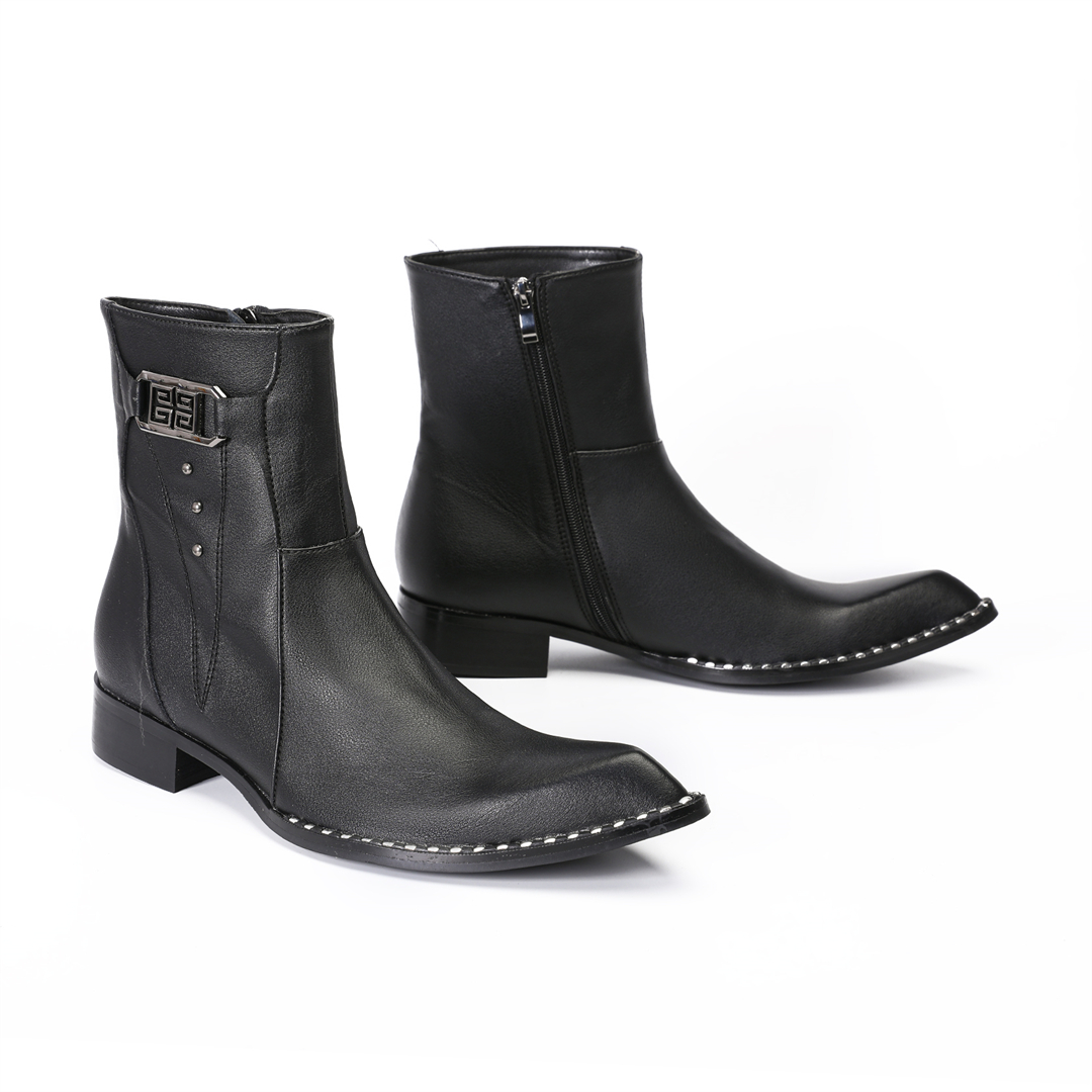 Bottines en cuir véritable à b - Mens Fashion Dress avis et prix