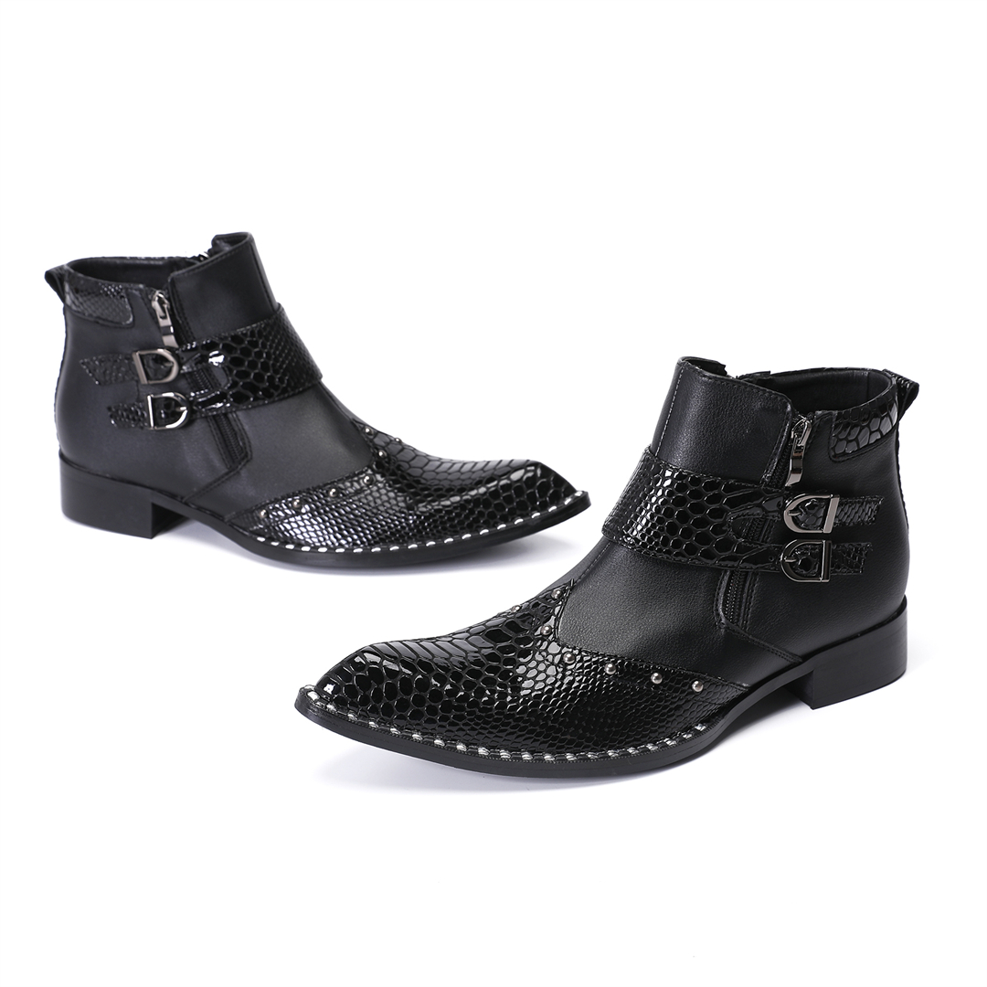 Bottes de moto à bout pointu p - Mens Fashion Dress avis et prix