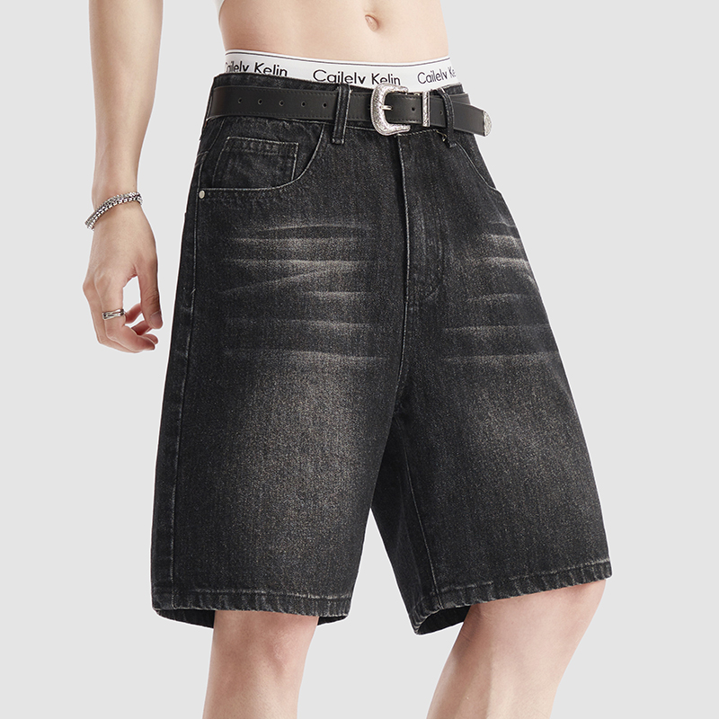 Shorts en jean noir fin pour h - Men Fashion Jeans avis et prix