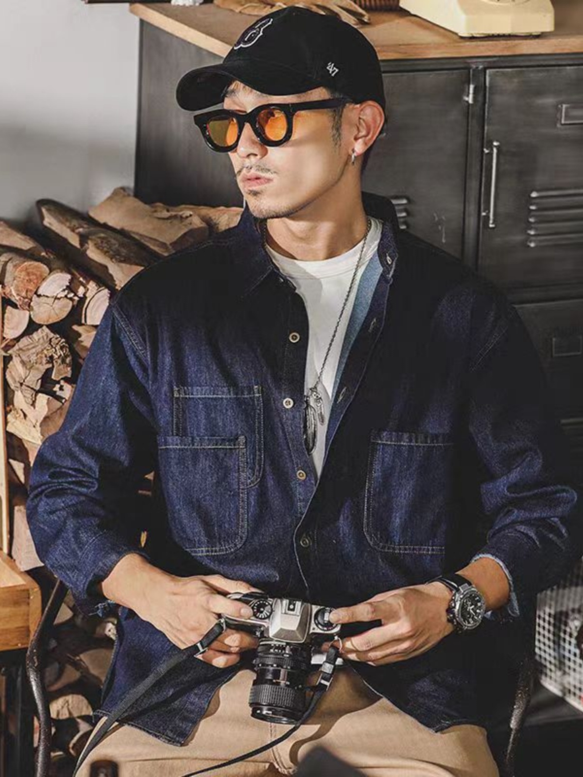 Veste en jean rétro américaine - Jacket Mens Fashion avis et prix