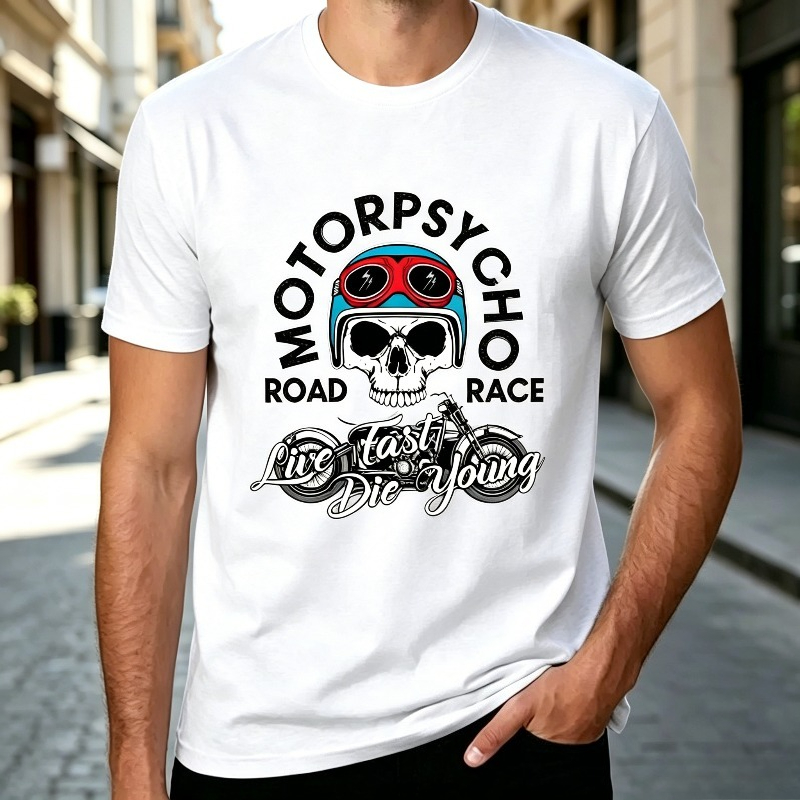 T-shirt Motopsyco Biker Skull  - Men'S Fashion Quotes avis et prix