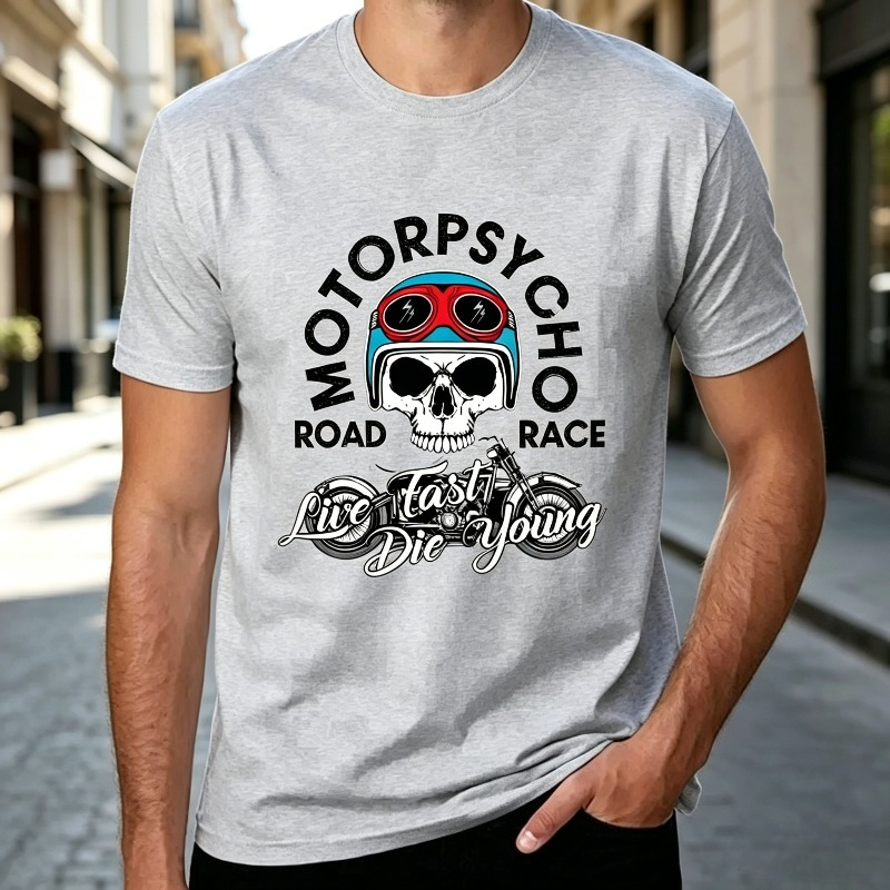 T-shirt Motopsyco Biker Skull  - Men'S Fashion Quotes avis et prix